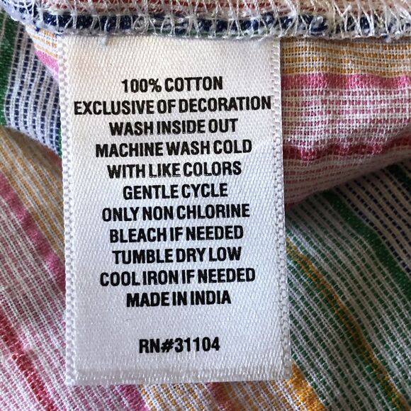 Crown & Ivy Women’s Colorful Striped Short Sleeve High Ruffled Neck Large NWT - Picture 9 of 11